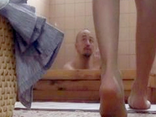 Nippon Busty Maid Secret Service Toying with Dick in a Tokyo Bathroom