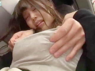 Japanese Schoolgirl's Tight Nipples Seduce Sleepy Guy on Tokyo Bus